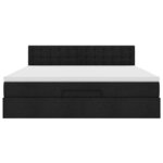 VidaXL Cadre de lit ottoman avec matelas noir 160x200 cm tissu
