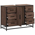 vidaXL Armoire lavabo de salle de bain chêne marron bois d'ingénierie