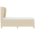 vidaXL Lit à ressorts avec matelas gris foncé 90x190 cm Crème tissu