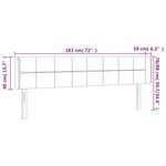 vidaXL Tête de lit à LED Gris foncé 183x16x78/88 cm Tissu