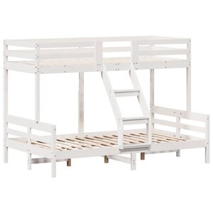 vidaXL Lit superposé 80x200/120x200 cm blanc bois de pin massif