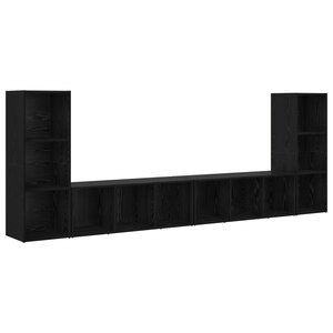 vidaXL Meuble TV 4 Pièces Chêne Noir 37 x 35 x 107.5 cm Bois Ingénieur