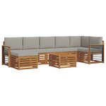 vidaXL Ensemble de canapés d'extérieur 8 Pièces Gris Naturel et Clair