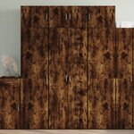 vidaXL Buffet haut chêne fumé 70x42 5x185 cm bois d'ingénierie