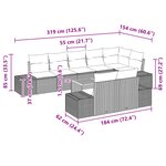 vidaXL Ensemble de Canapé de Jardin 9 Pièces avec Coussins Noir Poly Rattan Acacia