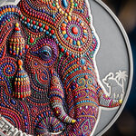 Monnaie INDIAN ELEPHANT Patterns of the World 2 Oz Argent 2000 Francs Cameroon 2026 (PRÉCOMMANDE)