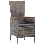 vidaXL Ensemble à manger d'extérieur 9Pièces coussins Résine tressée Gris
