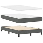 vidaXL Lit à ressorts avec matelas et banc gris foncé 120x200 cm en tissu