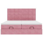 vidaXL Cadre de lit ottoman avec matelas rose 200x200 cm velours