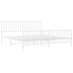 vidaXL Cadre de lit métal sans matelas et pied de lit blanc 180x200 cm