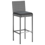 vidaXL Ensemble de bar de jardin 9 Pièces avec coussins gris poly rotin