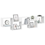 vidaXL Étagère cube murale 5 compartiments blanc bois d'ingénierie