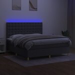 vidaXL Sommier à lattes de lit et matelas et LED Gris foncé 160x200 cm