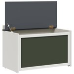 vidaXL Boîte à Jouets Gris et blanc 73 x 33 x 55 cm Bois d'ingénierie
