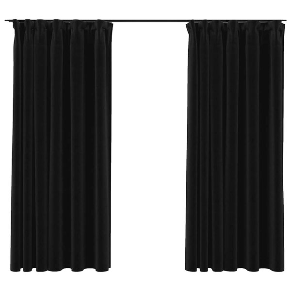vidaXL Rideaux occultants aspect lin crochet 2Pièces Anthracite 140x175cm