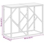 vidaXL Table console argenté acier inoxydable et bois massif d'acacia