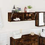 vidaXL Armoire murale de bain chêne fumé 100x25x30cm bois d'ingénierie
