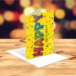 Carte anniversaire happy ballon - draeger paris