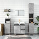 vidaXL Ensemble de meubles de salle de bain 3 Pièces gris béton