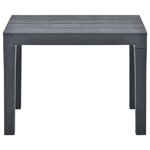 vidaXL Table de jardin avec 2 bancs Plastique Anthracite