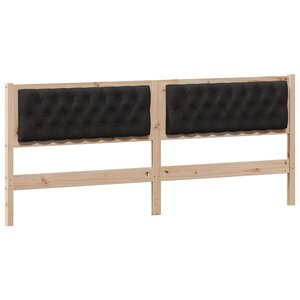 vidaXL Tête de lit Autre Marron et noir 200 cm Bois massif en pin
