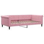 vidaXL Lit de jour avec gigogne et tiroirs rose 100x200 cm velours