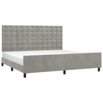 vidaXL Cadre de lit sans matelas gris clair 200x200 cm velours