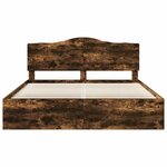 vidaXL Cadre de lit Chêne fumé 200 x 200 cm Pin massif