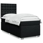 vidaXL Sommier à lattes de lit et matelas Noir 80x200 cm Tissu