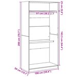 vidaXL Armoire en chêne noir - 100 x 50 x 200 cm  faite en bois d'ingénierie.