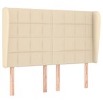 vidaXL Tête de lit avec oreilles Crème 147x23x118/128 cm Tissu