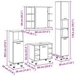 vidaXL Ensemble de mobilier de salle de bain avec étagère 4 Pièces Noir