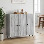 vidaXL Buffet Sonoma gris 89 x 34 5 x 80 cm Bois d'ingénierie