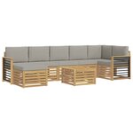 vidaXL Ensemble de canapés d'extérieur 8 pc Blanc et gris clair