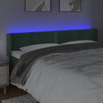 vidaXL Tête de lit à LED Vert foncé 183x16x78/88 cm Velours