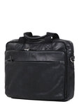 Sacoche ordinateur Classic en cuir - KATANA - 15 pouces - 2 compartiment - L37.0 x H32.0 x P10.0 cm - 21166-Noir