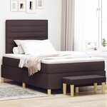 vidaXL Lit à ressorts avec tête de lit Marron foncé 190 x 120 cm tissu