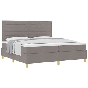 vidaXL Lit à ressorts avec matelas Taupe 200 x 200 cm tissu