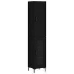 vidaXL Buffet haut Noir 34 5x34x180 cm Bois d'ingénierie