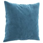 vidaXL Canapé 3 places avec oreillers décoratifs bleu 180 cm velours