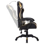 vidaXL Fauteuil de jeux vidéo avec LED RVB Doré et noir Similicuir
