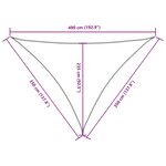 vidaXL Voile de parasol tissu oxford triangulaire 3 5x3 5x4 9 m crème