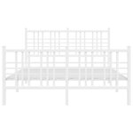vidaXL Cadre de lit métal sans matelas et pied de lit blanc 120x190 cm