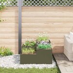 vidaXL Cache-pot de jardin Vert olive 80 x 80 x 48 cm Acier
