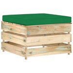 vidaXL Salon de jardin 10 Pièces avec coussins Bois imprégné de vert