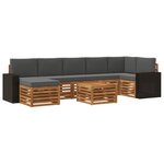 vidaXL Ensemble de canapés d'extérieur 8 pc Naturel et Anthracite
