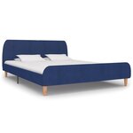 vidaXL Cadre de lit Bleu Tissu 180x200 cm