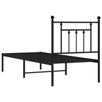 vidaXL Cadre de lit métal avec tête de lit noir 75x190 cm