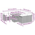 vidaXL Salon de jardin 9 Pièces avec coussins noir résine tressée