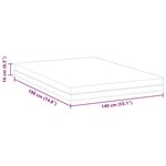 vidaXL Matelas Blanc  Gris 140 x 190 cm Mousse